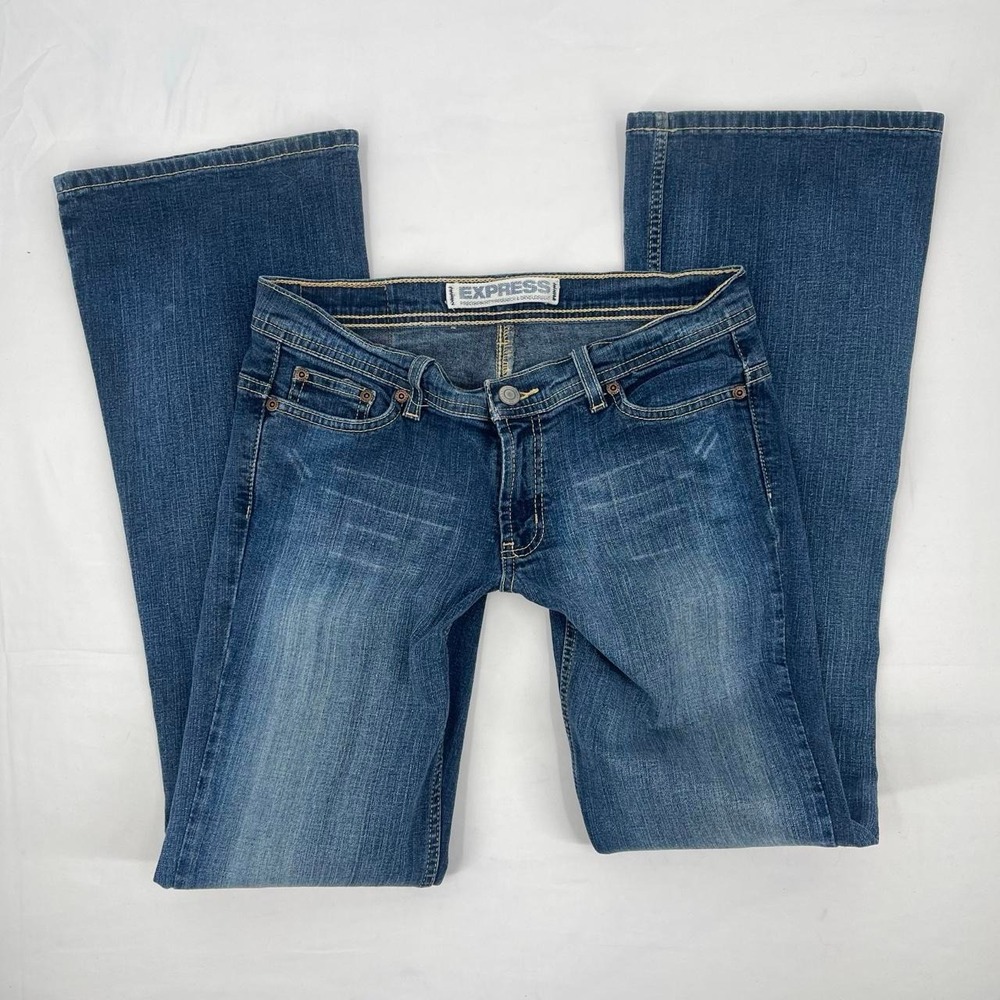 Vintage Y2K Express Women's Low Rise Bootcut Jeans Flare 6 S Faded Grunge Bella